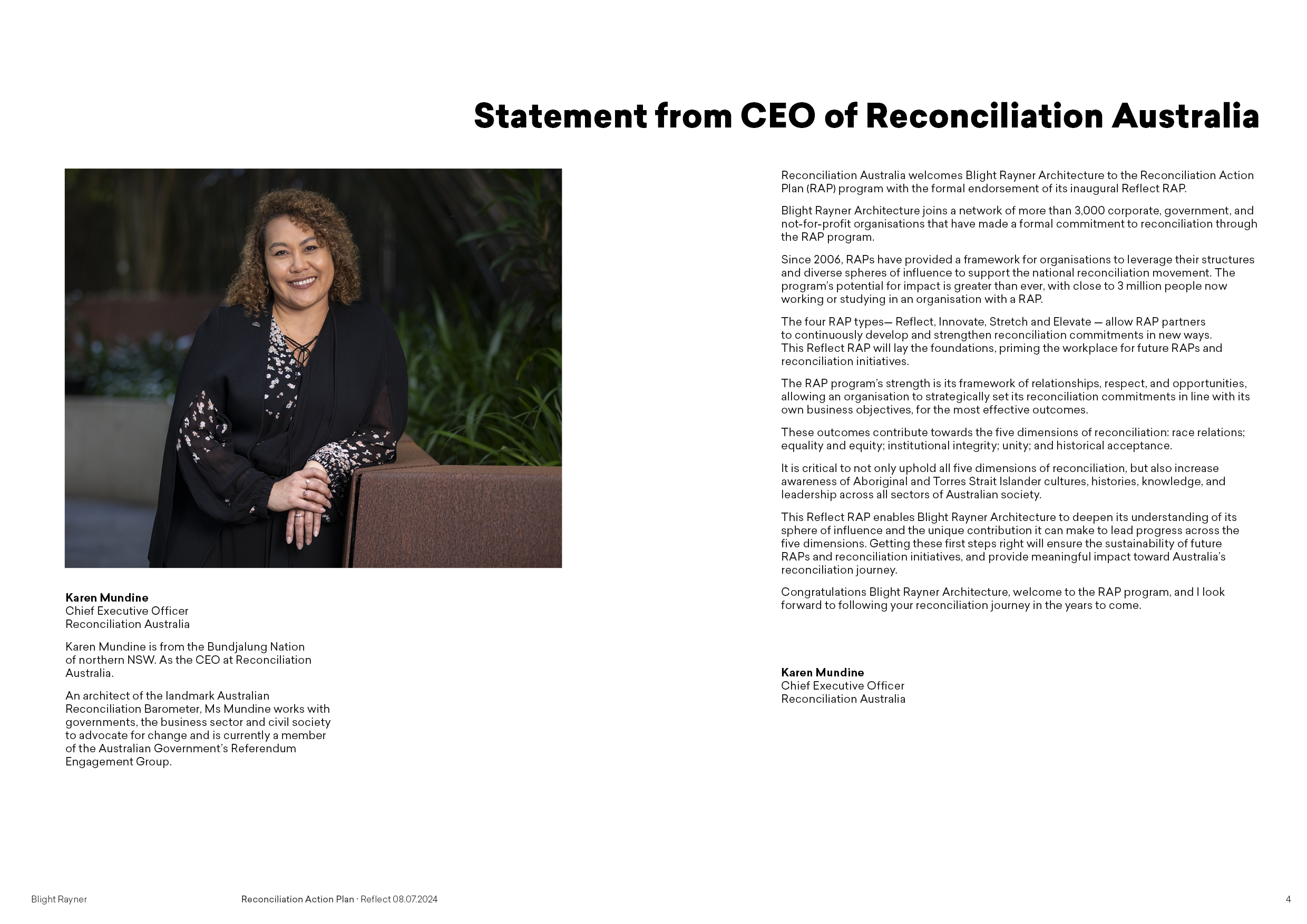 Blight Rayner Reconciliation Action Plan - Reflect